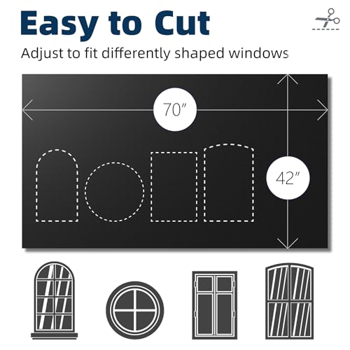 Portable Blackout Curtains 42"×70" (Black / 70"W x 42"L (Pack of 1))