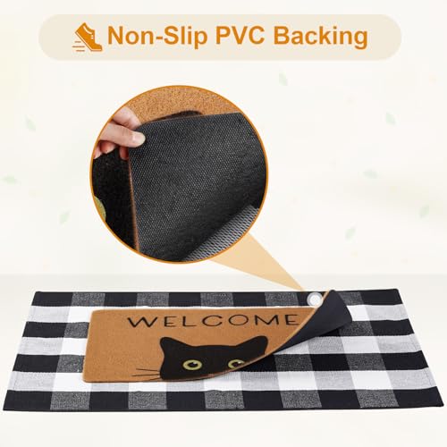 Welcome Mat Set (Cat With Green Eyes)
