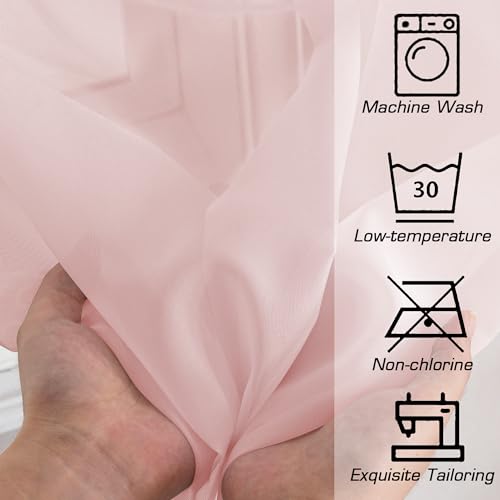 Blush Sheer Curtains 84 Inches Long (Blush / 42"W x 84"L (Pack of 2))