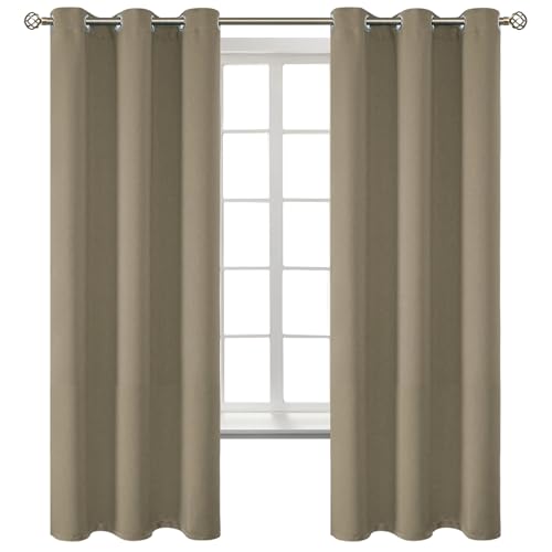 Cocoa Room Darkening Curtains 63 Inch for Bedroom (Cocoa / 42"W x 63"L (Pack of 2))