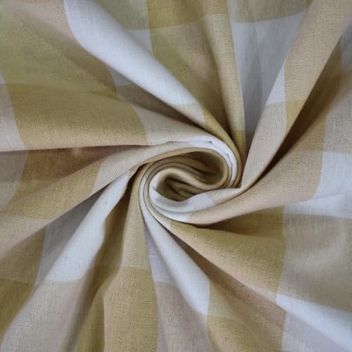 Beige and White Short Christmas Curtains For Windows Treatment Buffalo Check Plaid Valances Gingham 2 Pack Tiers Rod Pocket Decor Curtains Over Sink For Kitchen (34"W x 16"L (Pack of 2) / Beige and White)