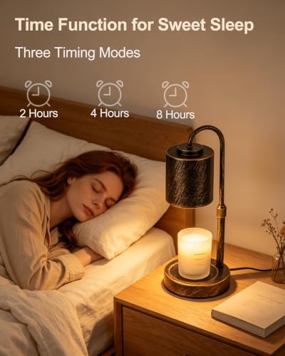Dimmable Candle Warmer Lamp with Timer (Antique Brushed Copper)