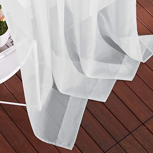 Living Room Window Curtains Sheer Textured (Light Gray / 37"W x 84"L (Pack of 2))