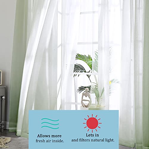 Sheer Curtains Sage Green (Sage Green / 42"W x 45"L (Pack of 2))