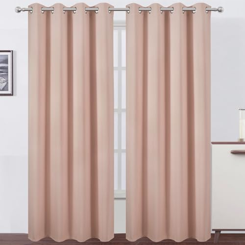 Blackout Curtains 66 x 84 inch (Blush / 66"W x 84"L (Pack of 2))