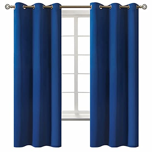 Royal Blue Blackout Curtains for Bedroom 63 Inch Long (Royal Blue / 42"W x 63"L (Pack of 2))