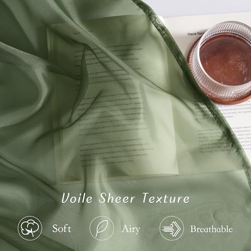Voile Sheer Forest Green Christmas Curtains (Forest Green / 54"W x 84"L (Pack of 2))