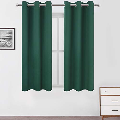 Dark Green Bedroom Blackout Curtains (Green / 38"W x 63"L (Pack of 2))
