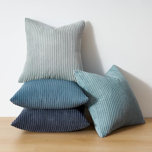 Decorative Throw Pillow Covers Aque Teal Blue Gray Series (Bluegrey / 20" x 20" (Pack of 4))