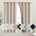 Cream Linen Complete Blackout Curtains 48 inches for Kids Room (52"W x 48"L (Pack of 2) / Cream)