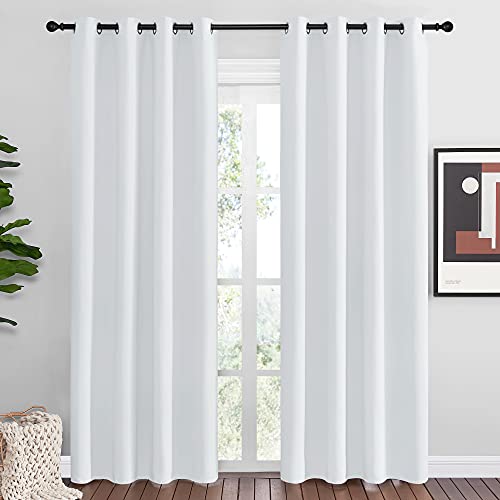 Blackout Curtains Panels for Bedroom (Greyish White / 52"W x 80"L (Pack of 2))