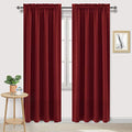 Blackout Curtains for Bedroom Living Room 38 x 84 Inch Long Burgundy (Burgundy / 38"W x 84"L (Pack of 2))