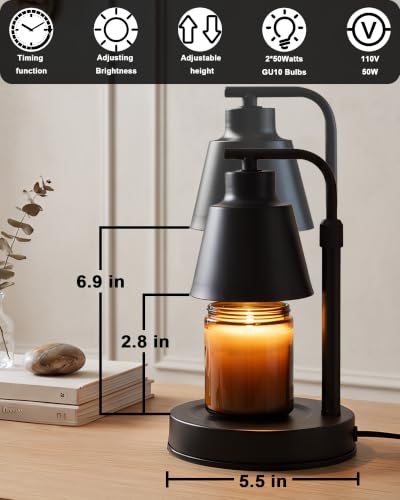 Candle Warmer Lamp with Timer (Black)