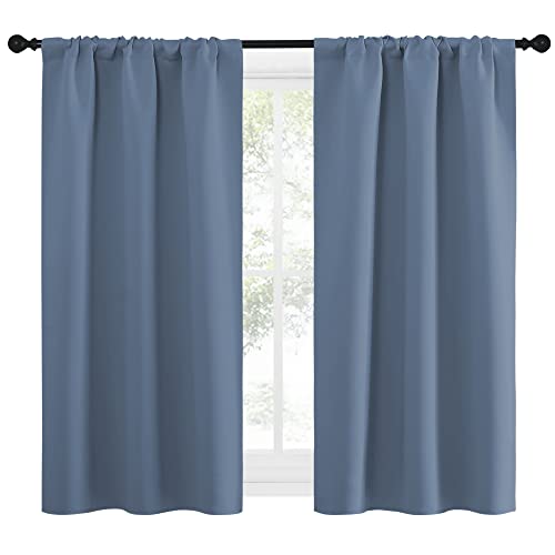 Kitchen Curtains (Stone Blue / 34"W x 54"L (Pack of 2))