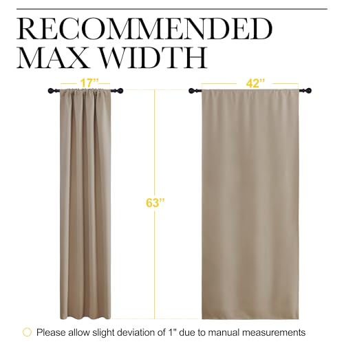 2 Panels Blackout Curtains (Soft Taupe / 42"W x 63"L (Pack of 2))