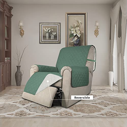 Reversible Couch Cover (Cyan/Ivory / Medium Recliner)