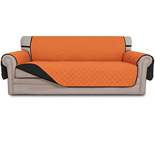 Reversible Couch Cover (Orange/Black / X-Large Sofa)