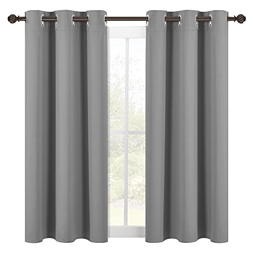 Bedroom Curtains Blackout Drapery Panels (Silver Gray / 42"W x 54"L (Pack of 2))