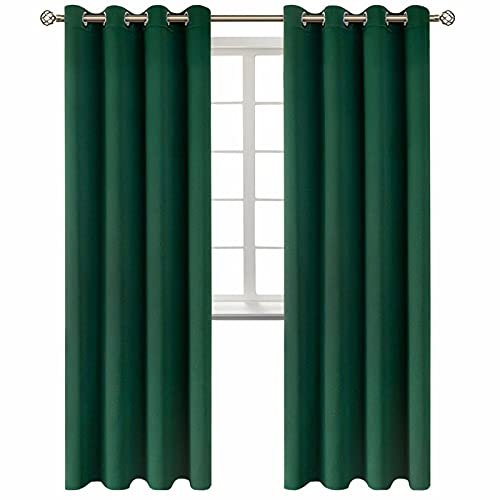 Christmas Blackout Curtains (Emerald Green / 52"W x 84"L (Pack of 2))