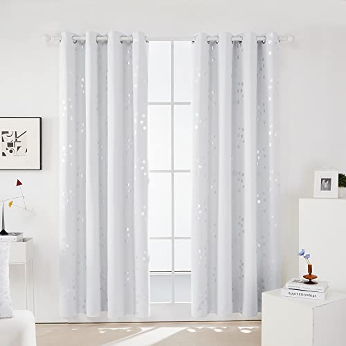 Room Darkening Curtains (Greyish White/Cubic / 52"W x 95"L (Pack of 2))