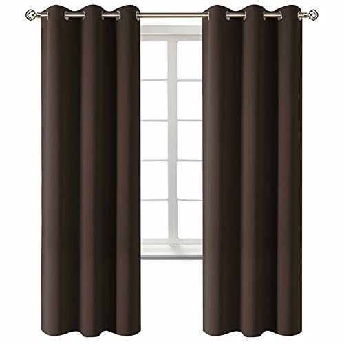 Blackout Curtains for Living Room (Brown / 42"W x 72"L (Pack of 2))