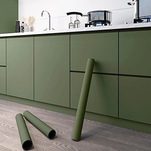 118''x15.7'' Green Skin Peel and Stick Wallpaper Contact Paper Modern Self Adhesive Wall Paper Removable Renter Friendly Textured Solid Color Vinyl Roll (Dark Green Skin / 15.7" x 118")