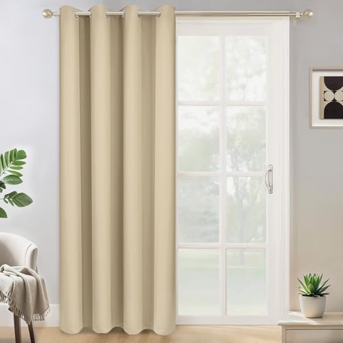 Beige Room Darkening Curtains 84 inch Sliding Door Drapes (Beige / 52"W x 84"L (Pack of 1))