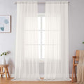 Ivory Sheer Curtains 120 Inches Long (Ivory / 59"W x 120"L (Pack of 2))