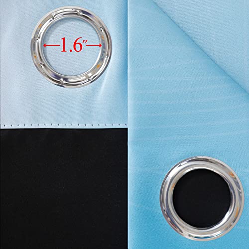Pink and Blue Ombre Curtains for Bedroom 45 Inch Long (Pink and Blue / 52"W x 45"L (Pack of 2))