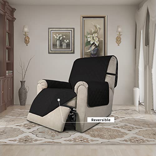Reversible Couch Cover (Black/Black / Medium Recliner)