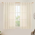 Semi Sheer Linen Curtains 54 Inch Length 2 Panels (Beige / 52"W x 54"L (Pack of 2))