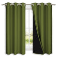 100% Blackout Curtains 54" Long (Olive Green / 42"W x 54"L (Pack of 2))