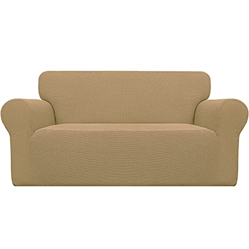 Stretch Loveseat Couch Covers Washable Golden (Medium Loveseat / Golden)