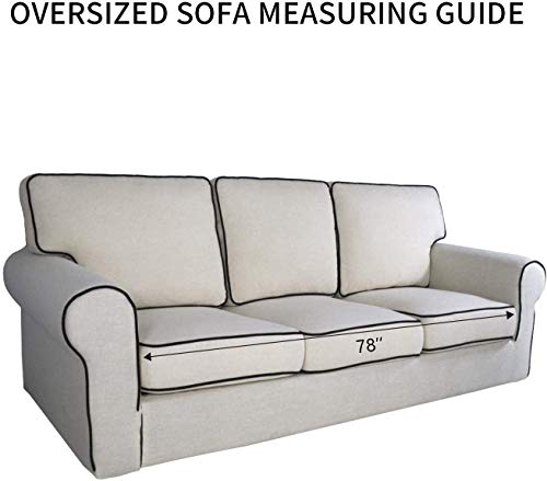 Stretch Oversized Couch Covers Fleece Sofa Slipcovers Taupe (X-Large Oversized Sofa / Taupe)