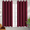 Burgundy Blackout Curtains for Bedroom 54 Inch Long (Burgundy / 46"W x 54"L (Pack of 2))