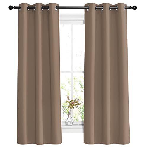 Blackout Window Curtains 63 inch Length (Cappuccino / 37"W x 63"L (Pack of 2))
