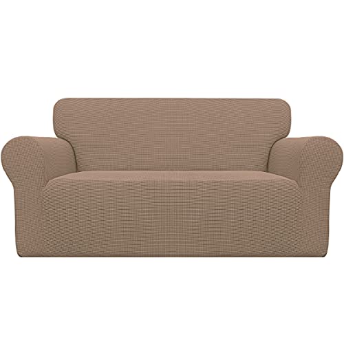 Stretch Loveseat Couch Covers Washable Camel (Medium Loveseat / Camel)