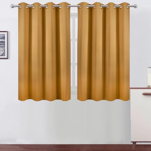 Mustard Yellow Thermal Blackout Curtains (Mustard Yellow / 52"W x 45"L (Pack of 2))