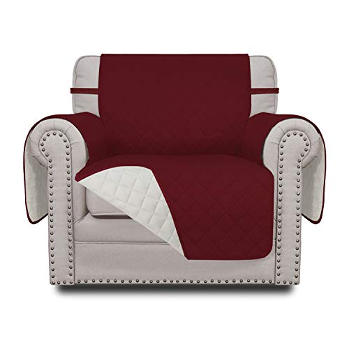 Reversible Couch Cover (Christmas Red/Ivory / Small Chair)