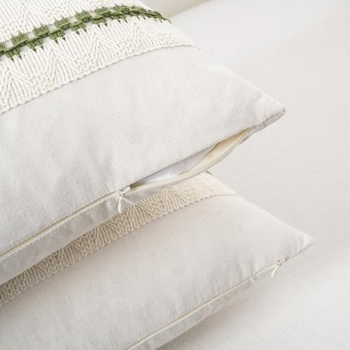 Set of 1 Boho Moss Green Euro Decorative Throw Pillow Cover 26x26 Inch for Couch Bed Bedroom (26" x 26" (Pack of 1) / Moss Green)