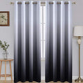 Ombre Gradient Black White to Gray Curtains for Bedroom (52"W x 84"L (Pack of 2) / Black and White)