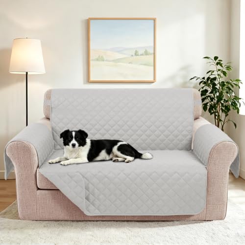 Loveseat Couch Cover for Dogs (Light Grey/Light Grey / Loveseat - Small (45"))