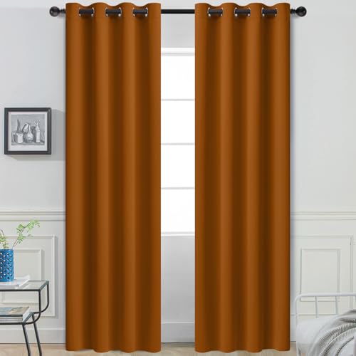 Room Darkening Curtains 52x84 inch Length Burnt Orange (Burnt Orange / 52"W x 84"L (Pack of 2))