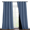 Insulated 100% Blackout Curtains (Stone Blue / 55"W x 96"L (Pack of 2))