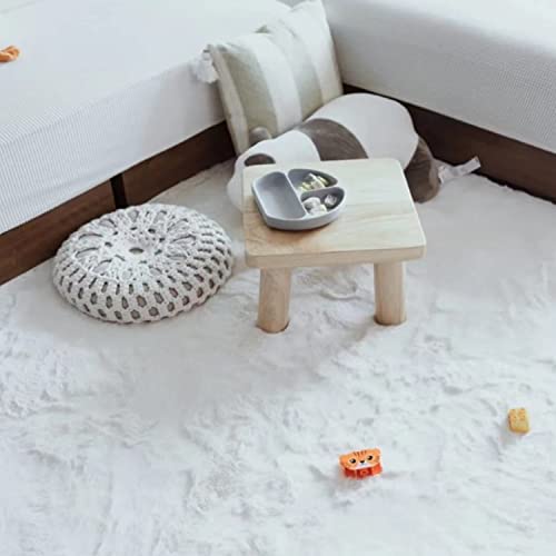 White Faux Rabbit Fur Rug 6x9 Machine Washable Area Rugs for Bedroom Fluffy Rugs for Living Room No (White / 6*9Ft)