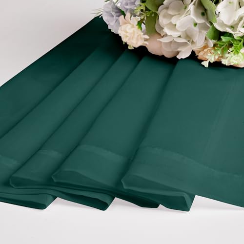 Green Sheer Curtains 72 Inches Long 2 Panels Set for Christmas Decoration (Hunter Green / 42"W x 72"L (Pack of 2))