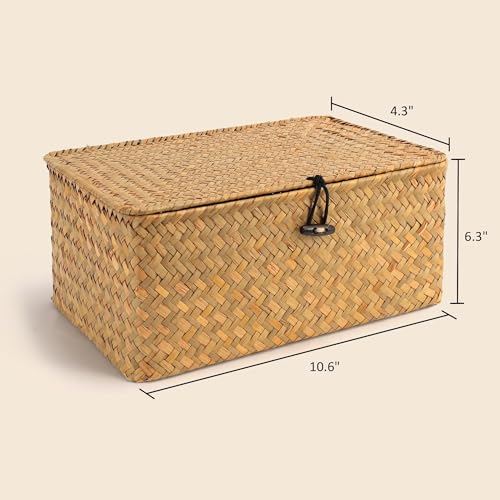 Small Wicker Basket with Lid (S-Natural)
