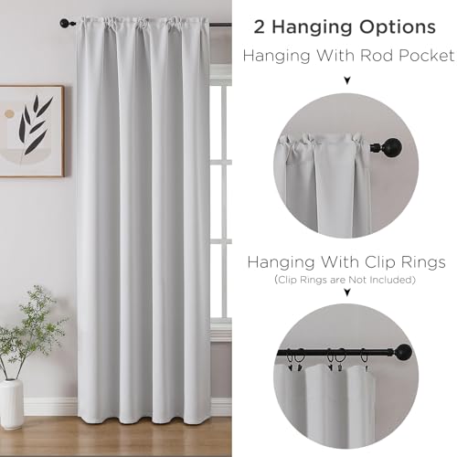 Custom Blackout Curtains for Bedroom Living Room (Greywish White / Customsize)