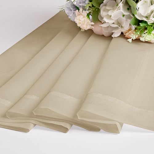 Sheer Curtains 72 Inches Long for Bedroom Living Room (Taupe / 42"W x 72"L (Pack of 2))