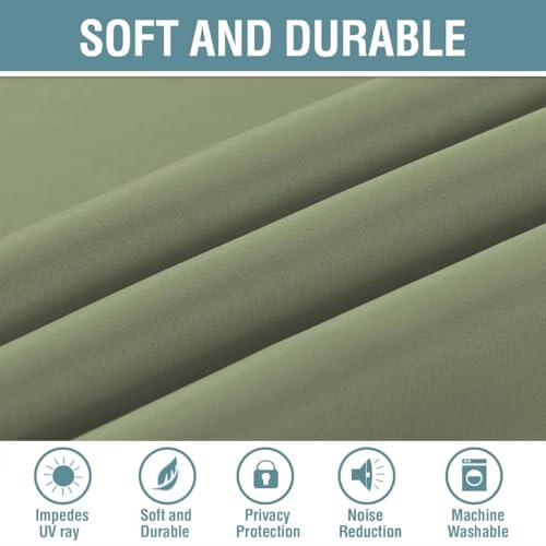 Blackout Curtain for Living Room Thermal Insulated Window Treatment Curtain Extra Long 96 inch Length Energy Saving Solid Grommet Top Blackout Drape (52"W x 96"L (Pack of 1) / Sage)